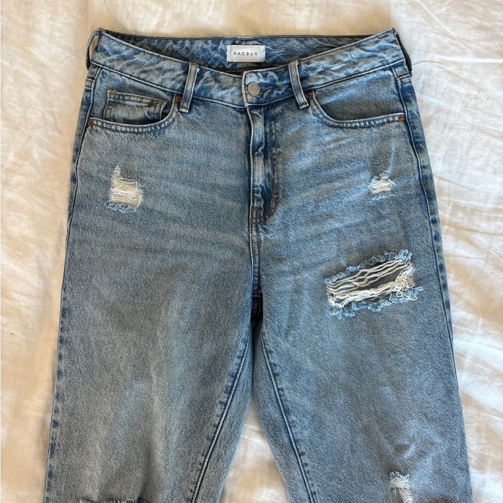 PacSun Blue Ripped Mom Jeans